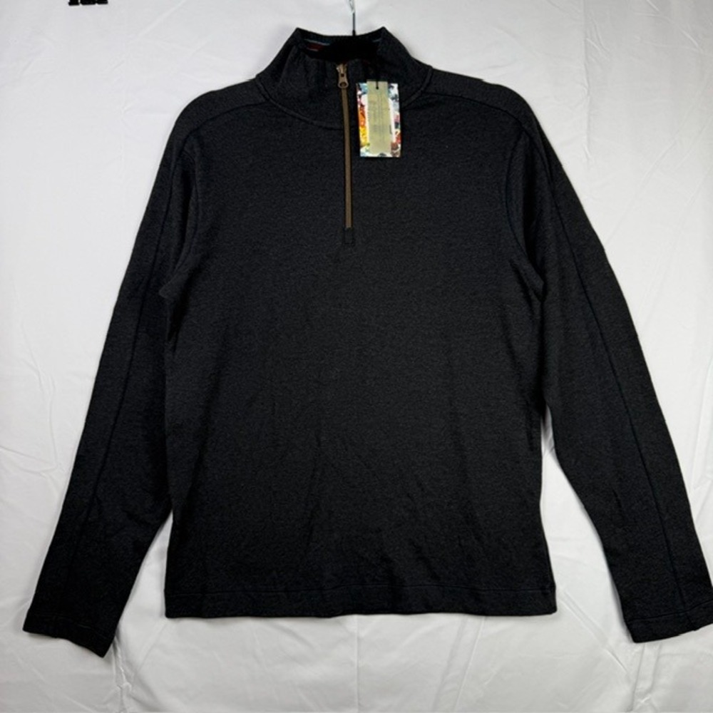 NWT Robert Graham Gold Rush 1/4-Zip Pullover Shirt Classic Fit Charcoal Small